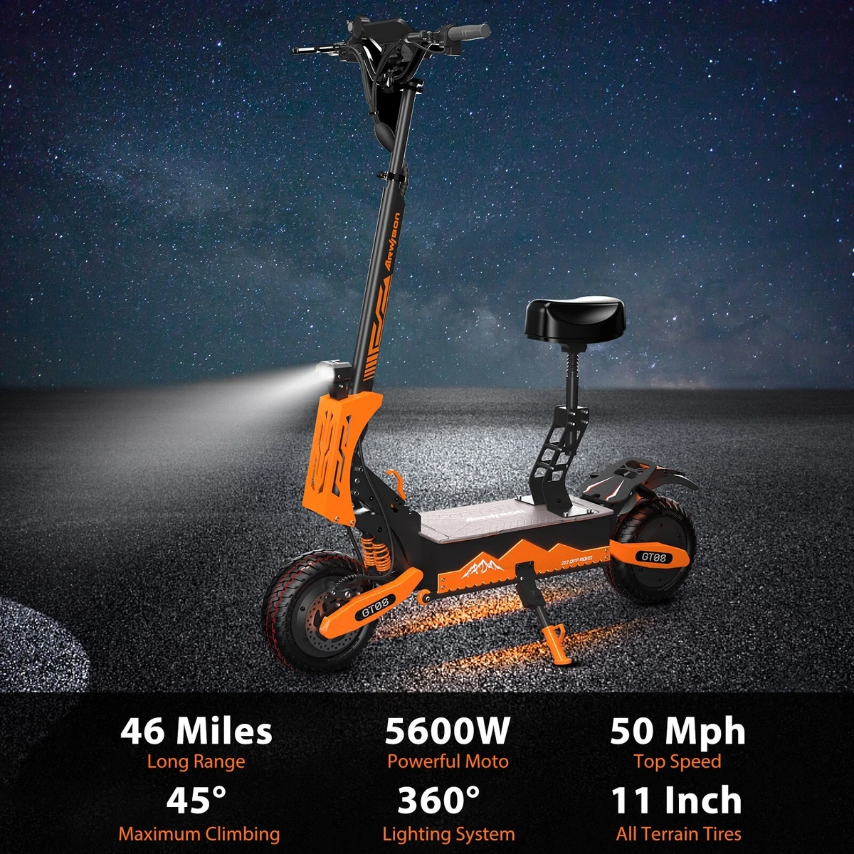 GT08 5600W Foldable Electric Scooter 60V 27AH Dual Motor