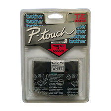  Brother Original P-Touch TZ221 Label Tape 3/8" Black Print on LAMINATED White