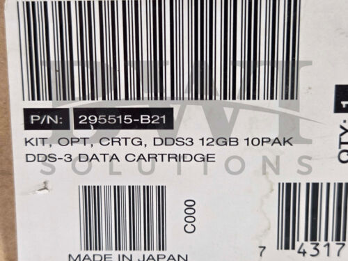 SEALED HP / Compaq 295515-B21 DDS3 Data Cartridge 12GB, 295515B21 (Box of 10) - Picture 2 of 9
