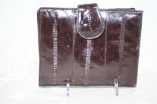 Vintage Brown Genuine EEL Folding Wallet W/Big  Small Inside Pockets 144 