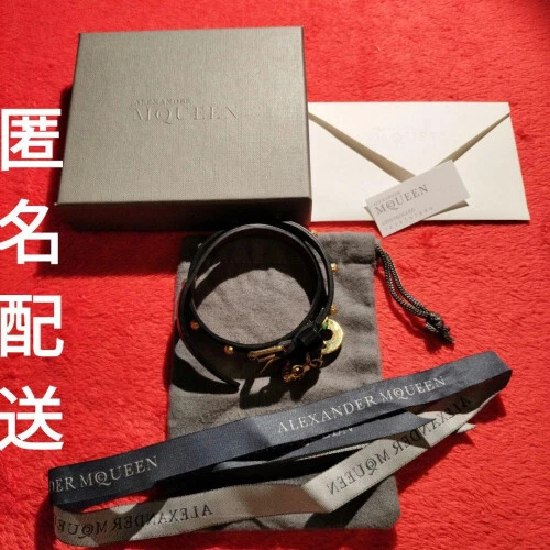 Alexander McQueen Bracciale In pelle Teschio