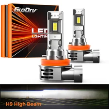 2x GloDrv H11 H9 6000K Cool White LED Headlight Bulbs Conversion Kit High Beam