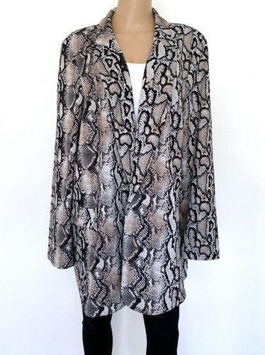 NWT JOSEPH RIBKOFF Plus Size 22 2XL UK 24 Animal Print Beige Black Jacket Blazer - 第 1/11 張圖片