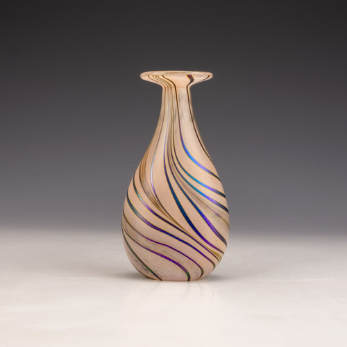 Vintage Peter St Clair - Iridescent Studio Art Glass Vase
