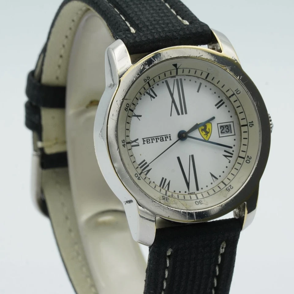 Ferrari Reloj Mujer Cuarzo Acero 1 5/16 pulgadas Vintage RARO Reloj Pulsera Muy Bonito 2 Foto 2 de 4