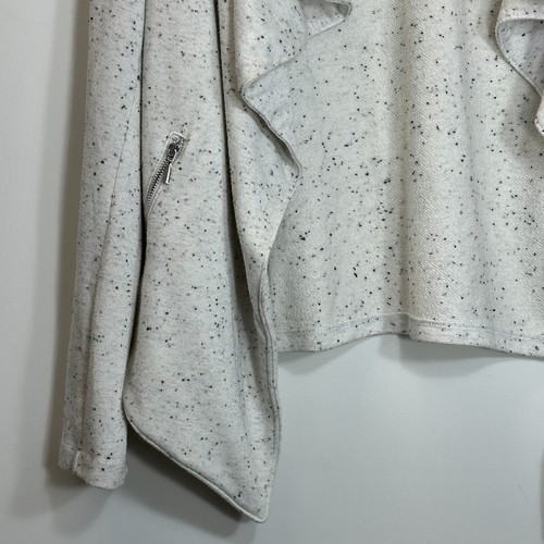 Mossimo Pullover Gr. XL gesprenkelt vorne offen Wasserfall Strickjacke mit Reißverschlusstaschen - Bild 2 von 10