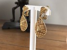 Vintage 18KYG Dangle Drop Clip Earrings 13.6 Grams — photo 5