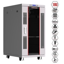 18U Server Rack IT Cabinet Data Network Rack Enclosure - 35-Inch Deep Rack Stand