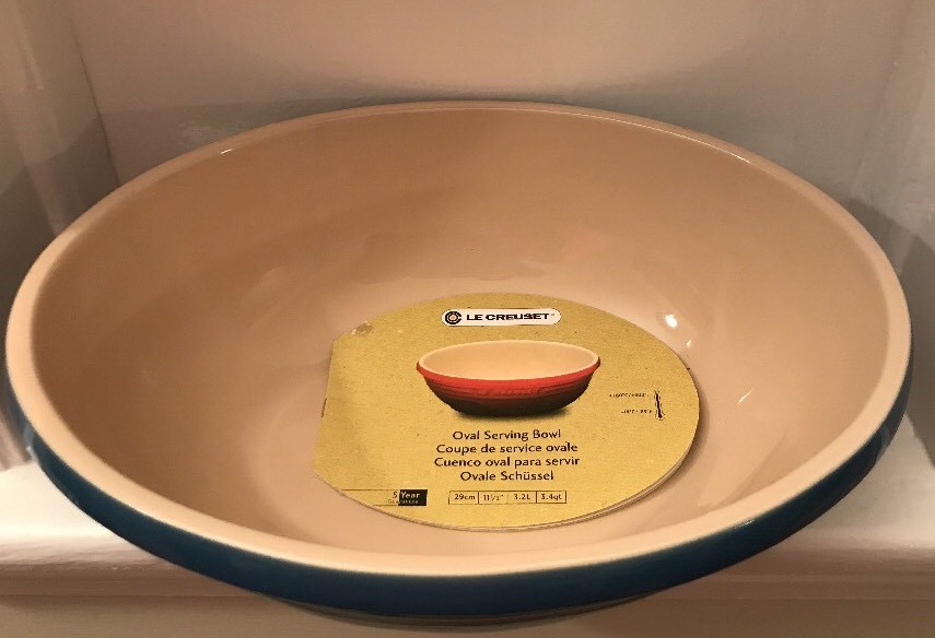 Le Creuset Large Stoneware Oval Serving Bowl 29cm -Lapis NEW)