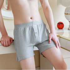 Men Boxer Underwear Briefs Trunk Shorts Knitted Loungewear Knicker Cotton Casual