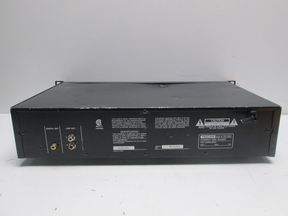 Tascam CD-160 CD/Mp3 Player - FOR PARTS - CUT CORD - Image 4 of 4
