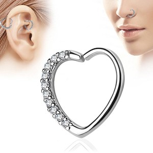 Body Piercing Jewelry Copper Crystal Heart Earring Tragus Image Is Loading Body Piercing Jewelry Copper Crystal Heart Earring