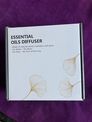 Oil Diffuser, made of natural wood/bamboo glass no water no heat NIB