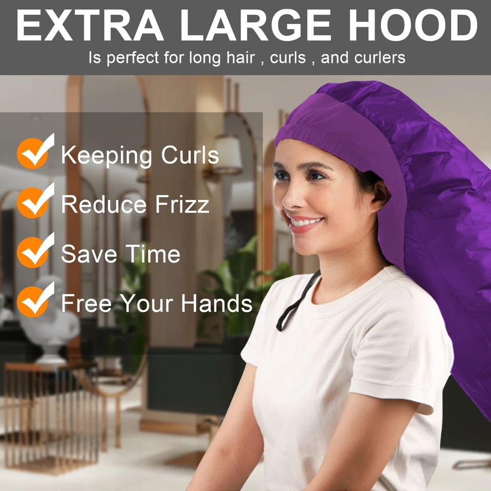 Soft Bonnet Hood Hair Blow Dryer Drying Cap Hat for Home or Travel Hair Styling - Image 2 of 4