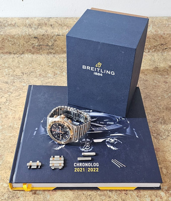 Breitling Chronomat 42mm UB0134 Rose Gold & Stainless Steel Men's Watch w/ Box