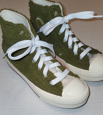 Converse All Star Sherpa Olive Hightops Junior Size 5