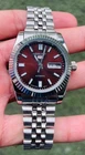 Seiko 5 6309 Automatic Men's Watch Brown Dial Day-Date Vintage Japan Made 37mm