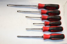 Snap-on Tools 6 Pc Combination Screwdriver Set Red 4flat 2phillips Tips Usa