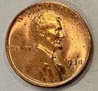 1938-D Lincoln Cent BU From Mint Roll - High Grade Coin w/ Carbon Spots #39