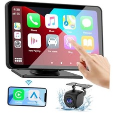 Carplay Screen for Car, 7" HD Wireless Portable Car Play Touchscreen Stereo