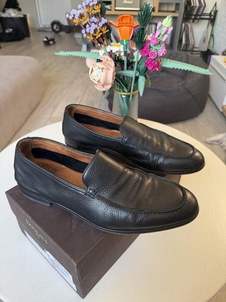 Men Doucal's Heels Black Leather 44