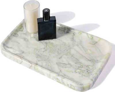 Karibiber Marble Vanity Tray, Lar Stone Bathroom Tray for Counter,