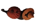 Vintage Black Halloween Kitty Cat Jack Lantern Pumpkin Hat JOL Teresa Kogut — photo 2