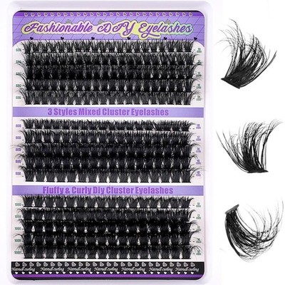 270 Stück Wimpern Extensions 60-80-100D Curl Lash Extension Set Künstliche Wi...