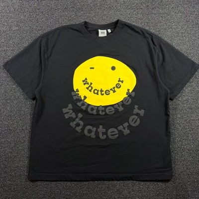 F2CE Fire 2 Cold Ego Whatever Smiley Face Emoji Graphic T-Shirt Black Mens Large