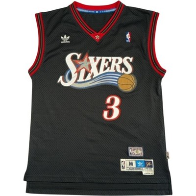 Adidas Philadelphia 76ers Sixers NBA Trikot Herren Medium Iverson #3 schwarz Shirt