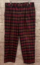 Vintage Polo Ralph Lauren Classic Golf Pants Plaid Men 36x28 USA Made Cuff Pleat