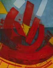 Willibrord Haas Cinobership Abstract Contemporary Signed Color Etching 198