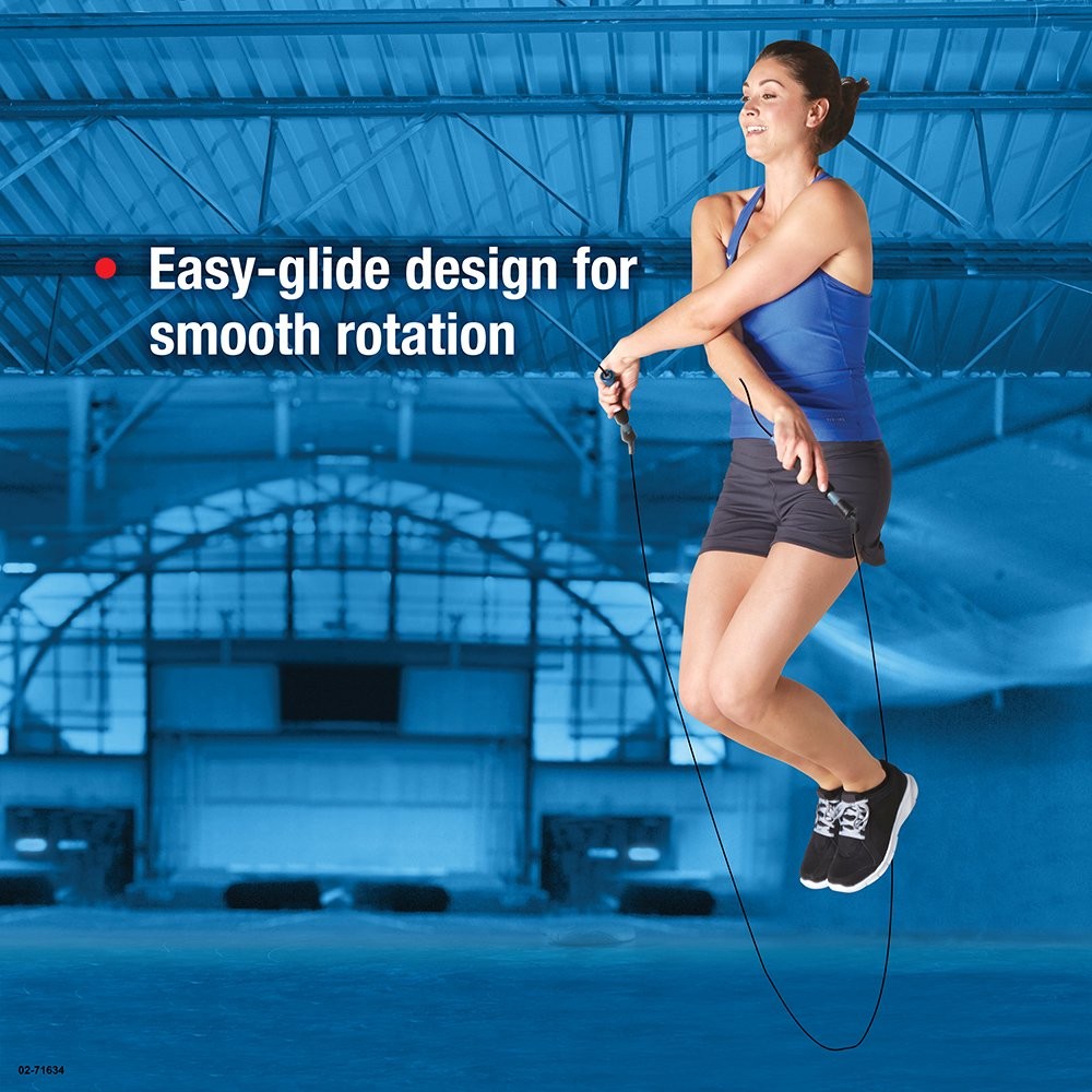 SPRI Performance Steel Cable Jump Rope, Black, 9 feet | Free Shipping