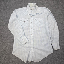 VINTAGE H Bar C Western Pearl Snap Shirt Men's 16 - 34 Plaid