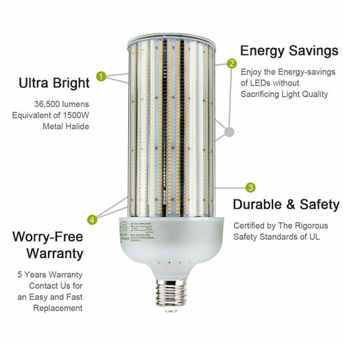 250W LED Corn Light Bulb E39 Led Bulb 5000K Commercial Grade Corn Cob Light Bulb - Picture 7 of 12