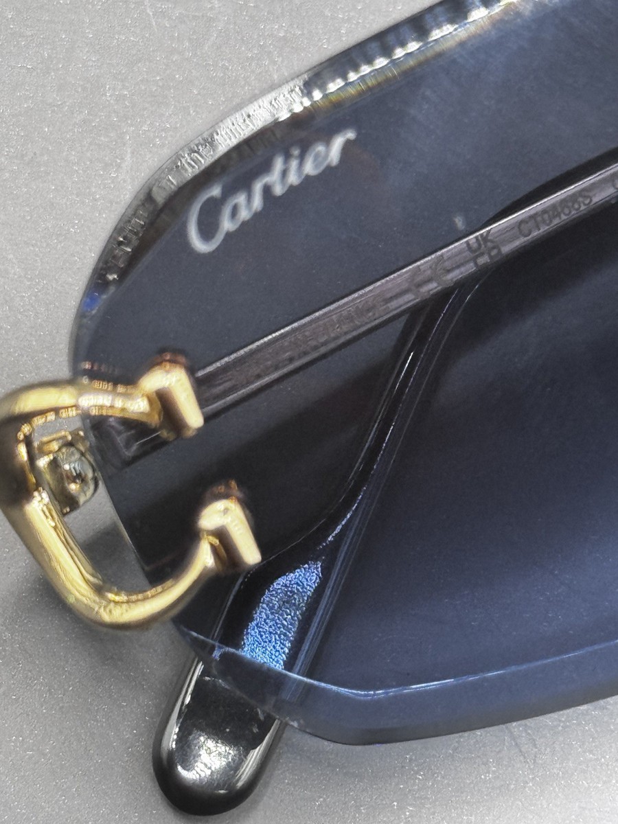 Cartier　VINTAGE Cartier CT0468S 002 Gold/Blue Vintage C Decor | eBay