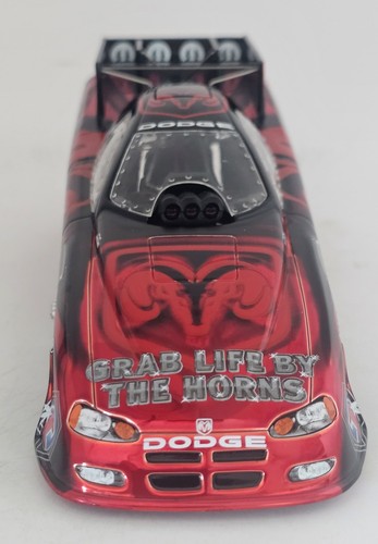 RED CHROME GARY SCELZI DODGE GRAB LIFE BY THE HORNS 1/24 FUNNY CAR ONE OF 250 - Picture 2 of 14