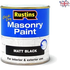 Effortless Application Masonry Paint - 500ml Matt Black Finish for Outdoor Use