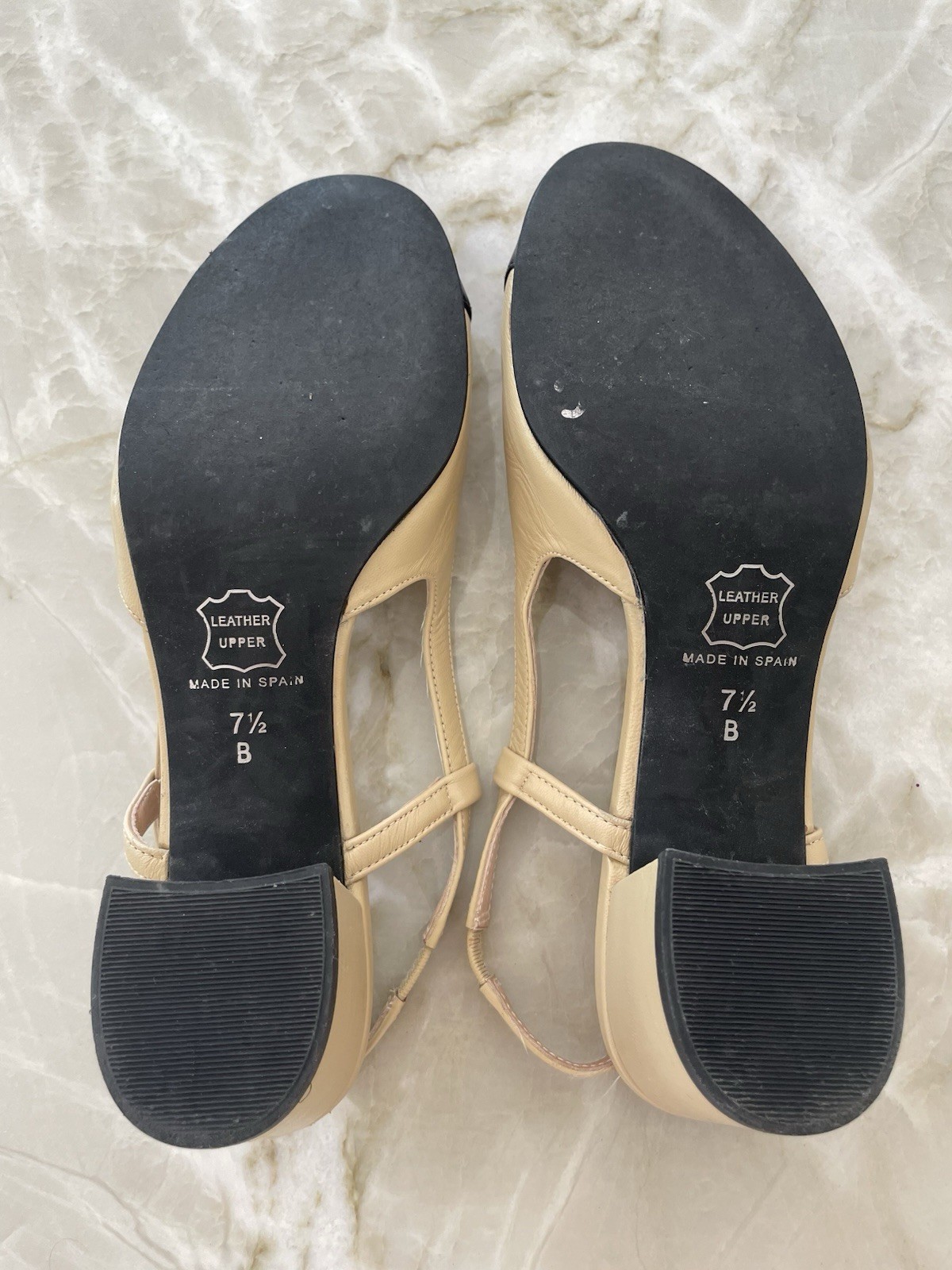 SAOLA Suola francese FS NY Tuckernuck slingback tacchi a bastone cammello napa nero taglia 7 5