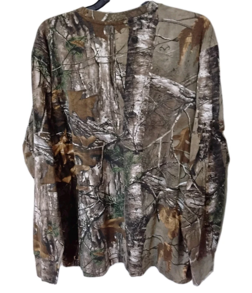 Game Winner Camo Men's Large (46) L/S T-shirt Real Tree Xtra 100% Cotton  - Image 2 of 4