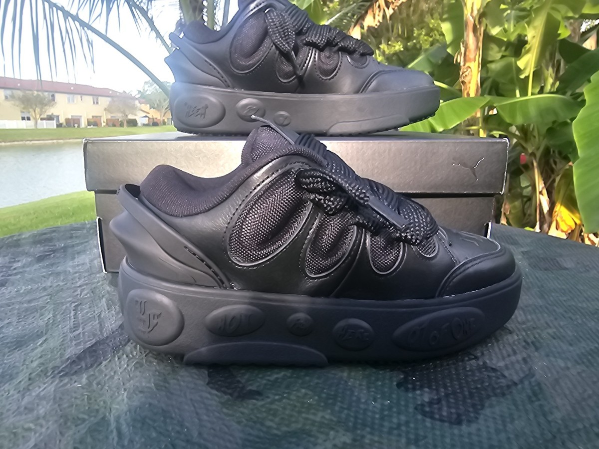 Size 4Y PUMA Lamelo Ball LaFrance tripple black GS Sneakers 313085