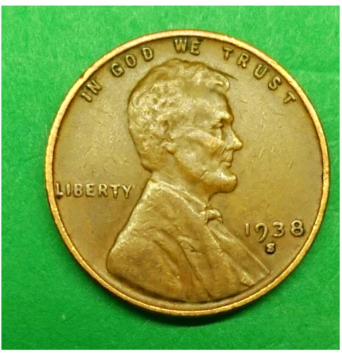 1938-S EF/XF Lincoln Wheat Penny Cent -Scarce Sharp Detail Better Date #42