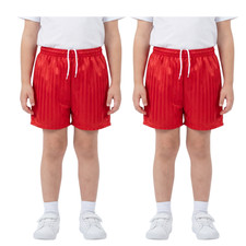 PACK OF 2 KIDS PE SHORTS BOYS GIRLS UNISEX SCHOOL CHILDREN SHADOW STRIPE SPORTS