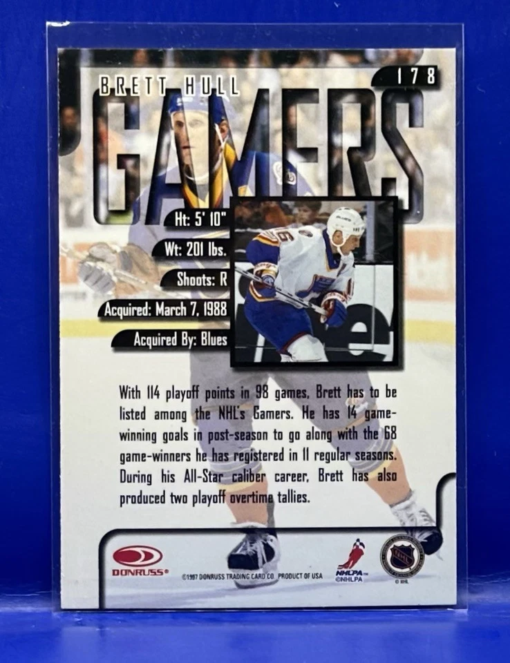 1997-98 Leaf Hockey Gamers # 178 Brett Hull St. Louis Blues HOF - Image 2 of 2