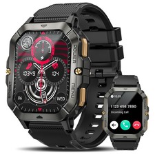 Military Smart Watches for Men Answer/Make Calls , 2.02'' Fitness Smart Watc...