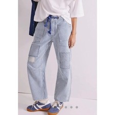 Free People Moxie Railroad-Stripe Patchwork Jeans Size 28 Pristine Condition