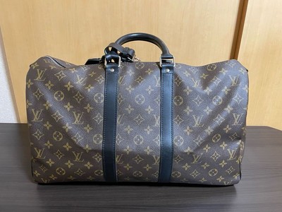 Louis Vuitton Handle Black Monogram Macassar Keepall Bandouliere