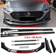 Front Bumper Lip Spoiler Splitter Side Skirt Glossy Black For Mazda MX-5 Miata