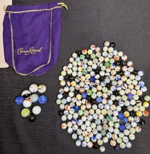 Vintage Lot of 250 Imperial Toy Corporation Marbles Including 10 Shooters w/Bag