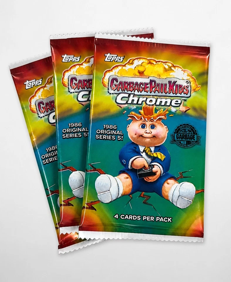 Topps Garbage Pail Kids Chrome 1986 Original Series 5 – 3 Packs à 4 Karten - Bild 1 von 1